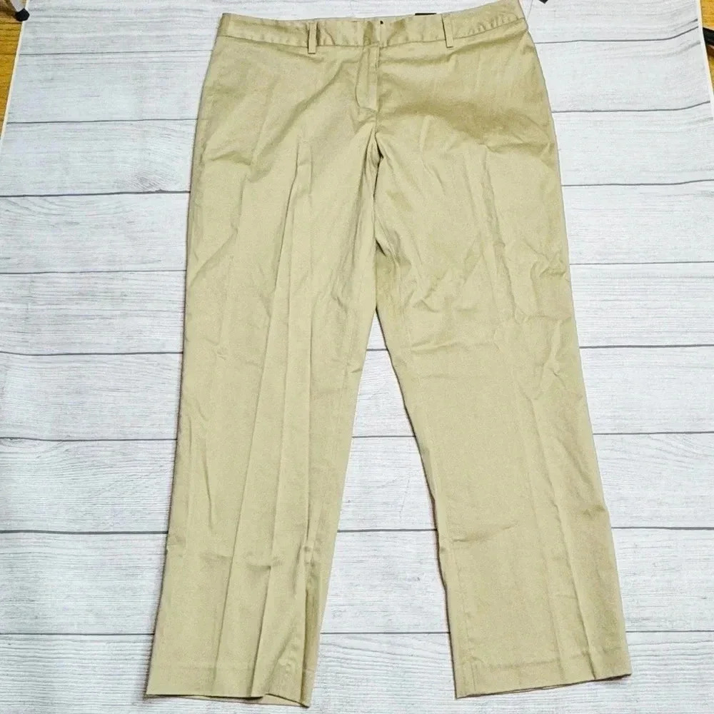 Atelier Luxe Ashley Fit Khaki Ankle Pants Stretch Size 12‎ NWT